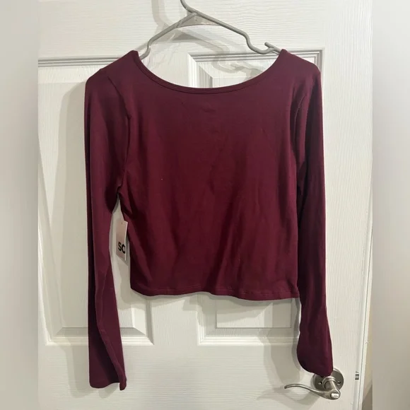 SO Women's Burgundy Long Sleeve top - Picture 4 of 4
